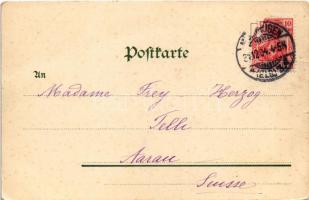 1904 Mulhouse, Mülhausen; Rhein-Rhone Kanal u. d. Postamt / canal, post office (small tear)