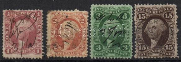 USA 1860/1870 4 db illetékbélyeg