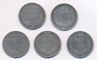 1892KB-1896KB 1K Ag "Ferenc József" (5xklf) T:2-,3 patina, karc, ph
Adamo K5