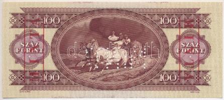 1975. 100Ft "B000 000121" sorozat és sorszámmal, piros "MINTA" felülnyomással és...