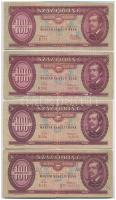 1957. 100Ft (2x) + 1960. 100Ft + 1962. 100Ft T:III,III- firka, kis szakadás