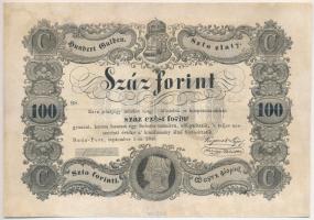 1848. 100Ft Kossuth bankó, BS 15214 T:III restaurált, folt Hungary 1848. 100Ft Kossuth banknote, BS 15214 C:F restored, spotted Adamo G114