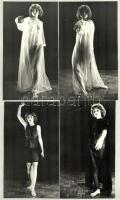 Az éj királynője - cca 1978 előtt készült, szolidan erotikus felvételek, 4 db vintage fotó jelzés nélkül, ezüst zselatinos, vékony (ún. doku) fotópapíron, 21x12 cm