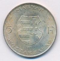 1947. 5Ft Ag "Kossuth" T:1- patina Adamo F8.1