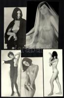 Talán, esetleg - cca 1976 előtt készült, szolidan erotikus felvételek, 5 db vintage fotó jelzés nélkül, ezüst zselatinos fotópapíron, 17,5x11,8 cm és 14,5x8 cm