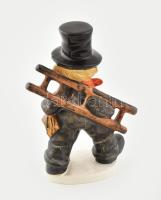 Goebel/ Hummel kéményseprő kisfiú, kézzel festett kerámia figura, jelzett, alján kis lepattanással, ...