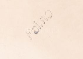 Nagyméretű gyümölcsös kínálótál. Mázas kerámia, jelzett (Palmo v. Palme), kis mázrepedésekkel, d: 33...