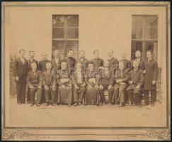 cca 1885 Szatmár, csoportkép, vintage fotó, 17x23 cm, karton 21x25 cm