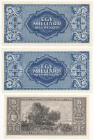 1946. 1.000.000.000MP (2x) + 1.000.000BP T:I-II- nagyobb saroktörés Adamo P34