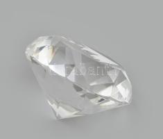 Casa Nova gyémánt formájú üveg levélnehezék, dísz. Etikettel jelzett, hibátlan, d: 10 cm