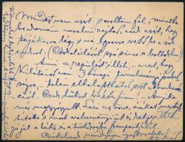 1918 Kézdi-Kovács László (1864-1942) festőművész, műkritikus autográf levele fiához, Kézdi-Kovács El...