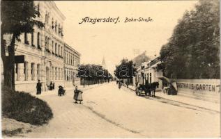 1915 Wien, Vienna Bécs XXIII. Atzgersdorf, Bahn-Strasse, Gasthaus Garten / street, restaurant garden