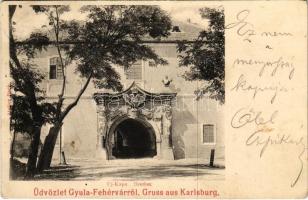 Gyulafehérvár, Alba Iulia, Karlsburg; Új kapu. Atelier Bach / Neuthor / new castle gate (Rb)