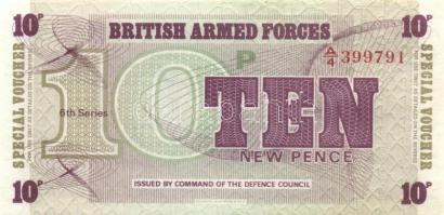 Nagy-Britannia 1950-es,´60-as, ´70-es évek, katonai bankjegyek, 6 klf db T:I