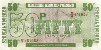 Nagy-Britannia 1950-es,´60-as, ´70-es évek, katonai bankjegyek, 6 klf db T:I