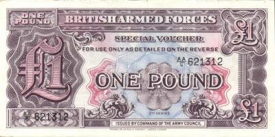 Nagy-Britannia 1950-es,´60-as, ´70-es évek, katonai bankjegyek, 6 klf db T:I