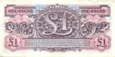Nagy-Britannia 1950-es,´60-as, ´70-es évek, katonai bankjegyek, 6 klf db T:I
