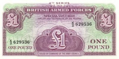 Nagy-Britannia 1950-es,´60-as, ´70-es évek, katonai bankjegyek, 6 klf db T:I