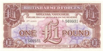 Nagy-Britannia 1950-es,´60-as, ´70-es évek, katonai bankjegyek, 6 klf db T:I