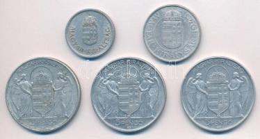 1941. 1P Al + 1943. 5P Al "Horthy Miklós születésének 75. évfordulójára" (3x) + 1943. 2P A...