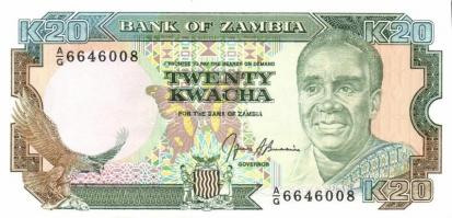 Zambia 6db klf modern bankjegy T:I