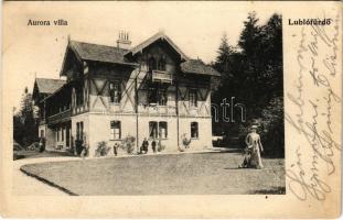 1906 Lublófüred, Lubló-fürdő, Kúpele Lubovna (Ólubló, Stará Lubovna); Auróra villa. Blatniczky István kiadása / villa (EK)