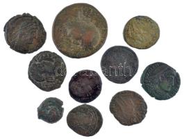 Római Birodalom 10db-os bronz érmetétel a III-IV. századból T:2-,3 Roman Empire 10pcs bronze coin lot from the 3rd-4th century C:VF,F