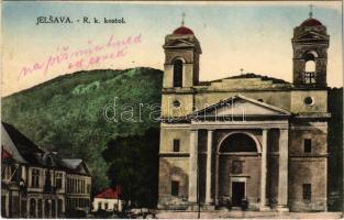 1929 Jolsva, Jelsava; R. k. kostol / Római katolikus templom. Pavel Sekerka kiadása / Catholic church