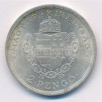 1935. 2P Ag "Rákóczi" T:1- kis patina Adamo P7.2