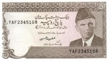 Pakisztán 5db klf modern bankjegy T:I