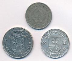 Vegyes: 1950. 2Ft Cu-Ni + Hollandia 1980. 2 1/2G Ni "Az új királynő beiktatása" forgalmi e...