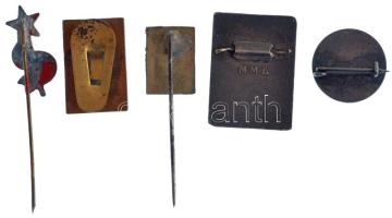 5db klf szocialista jelvény, közte "Toborzó 1947 IV. kerület" zománcozott bronz jelvény, &...