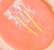 Tófej Retro kerámia váza. Kézzel festett, jelzett, hibátlan. 21 cm