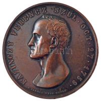 Anton Fabris (1792-1865) 1859. Kazinczy Ferenc szül: Oct. 27. 1759 / A Magyar Tudományos Akadémia Oct. 27. 1859 kétoldalas bronz emlékérem (50mm) T:1- ph.