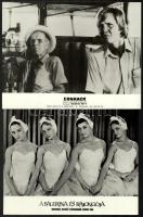 cca 1988 előtt készült filmek egy-egy jelenete, 15 db vintage produkciós filmfotó, ezüst zselatinos fotópapíron, a használatból eredő - esetleges - kisebb hibákkal, 18x24 cm