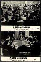 cca 1971 ,,A rend gyilkosai" című francia film jelenetei és szereplői, 13 db vintage produkciós filmfotó, ezüst zselatinos fotópapíron, a használatból eredő - esetleges - kisebb hibákkal, 18x24 cm