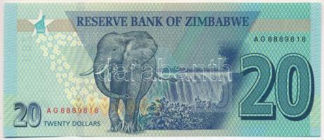 Zimbabwe 2020. 20$ "AG8889818" T:I 
Zimbabwe 2020. 20 Dollars "AG8889818" C:UNC...