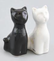 Fekete és fehér macska porcelán sószóró 8 cm