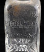 Antik angol parfümös üveg "The Crown perfumery London" felirattal, 10 cm, fa védő tokkal 1...