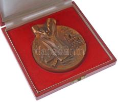 1980. "1945-1980" egyoldalas, öntött felszabadulási emlékplakett, eredeti tokban (117x101m...