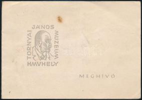 1960 Meghívó Sárdy Brutus (1892-1970) festőművész kiállítására, Tornyai János Múzeum, Hódmezővásárhely, Nagytétényi Kastély Múzeumnak postázva, kis folttal