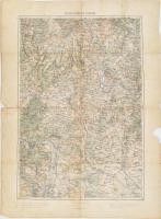 cca 1908 Budapest, Losonc és környéke, katonai térkép, 1 : 200.000, K.u.k. Militärgeographisches Institut, gyűrődésekkel, lapszéli sérülésekkel, 67x48,5 cm