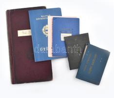 cca 1938-1975 8 db vegyes igazolvány (leckekönyv, kiutazási engedély, útlevél, stb.)