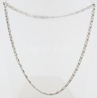 Ezüst(Ag) dupla szemes lapos nyaklánc, jelzett, h: 46 cm, nettó: 15,2 g