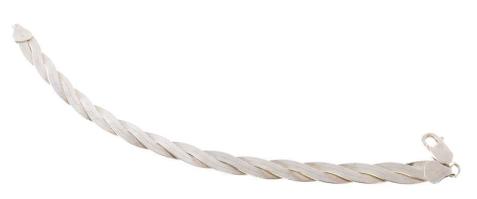 Ezüst(Ag) fonott karkötő, jelzett, h: 18 cm, nettó: 8,6 g