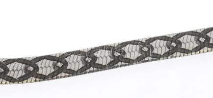 Ezüst(Ag) lapos, mintás kígyó nyaklánc, jelzett, h: 43 cm, nettó: 12,2 g