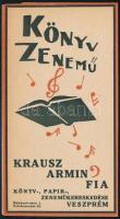 cca 1920-1930 Krausz Armin fia könyv-, papír, zeneműkereskedése Veszprém, reklám számolócédula, szélén kis sérüléssel, 15x8,5 cm