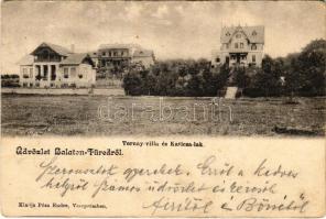 1908 Balatonfüred, Tornay villa, Katica lak. Pósa Endre kiadása (EK)