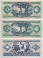 1941. 20P + 1946. 10.000AP + 50.000AP + 1969. 10Ft (2x) + 1975. 20Ft T:III közte szép papír, szakadá...