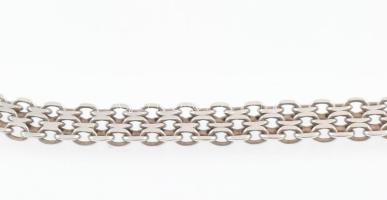 Ezüst(Ag) dupla soros áttört nyaklánc, jeleztt, h: 42 cm, nettó: 9,5 g